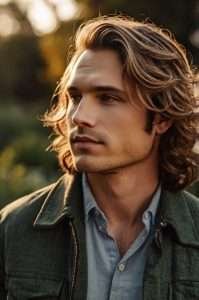 Stylish Wavy Layers - Medium Length Hairstyles for Men 